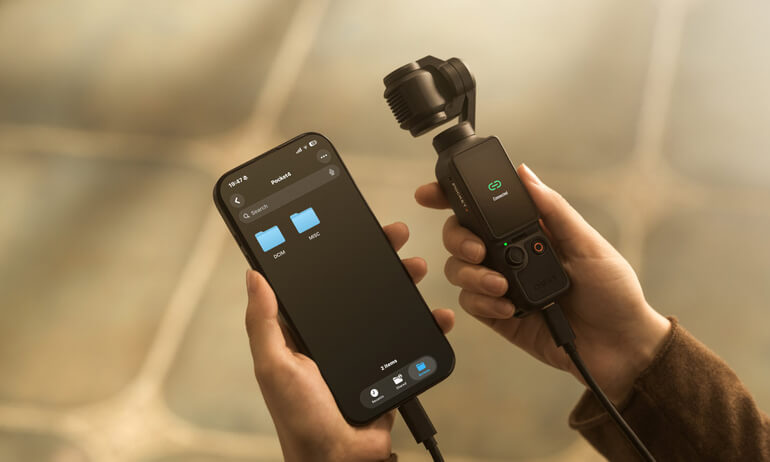 Передача файлов с DJI Osmo Pocket 4 через USB-C