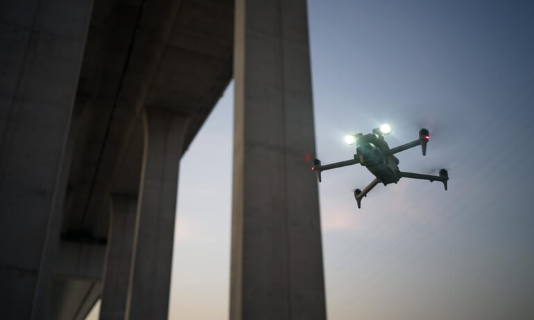 DJI enterprise drone with spotlight for security and site monitoring in Ireland