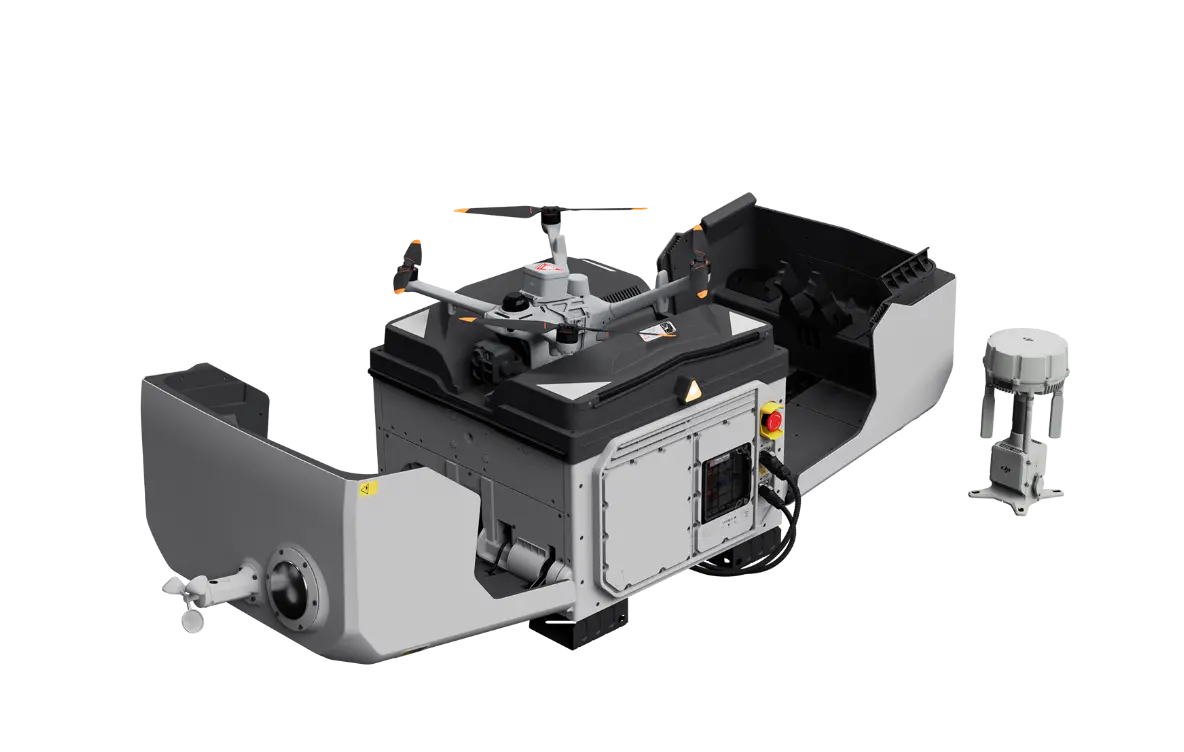 DJI Dock 4とDJI O4 グラウンドステーション、DJI Matrice 5TDの構成