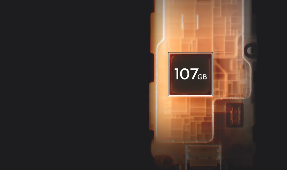 107GB storage and 800MB/s transfer