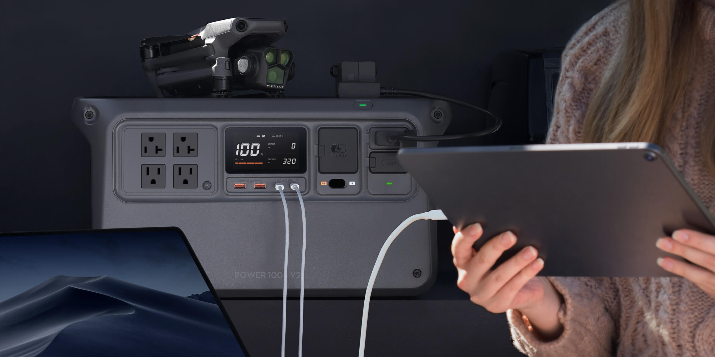 Cổng USB-C kép 140W trên DJI Power 1000 V2 - chube.vn