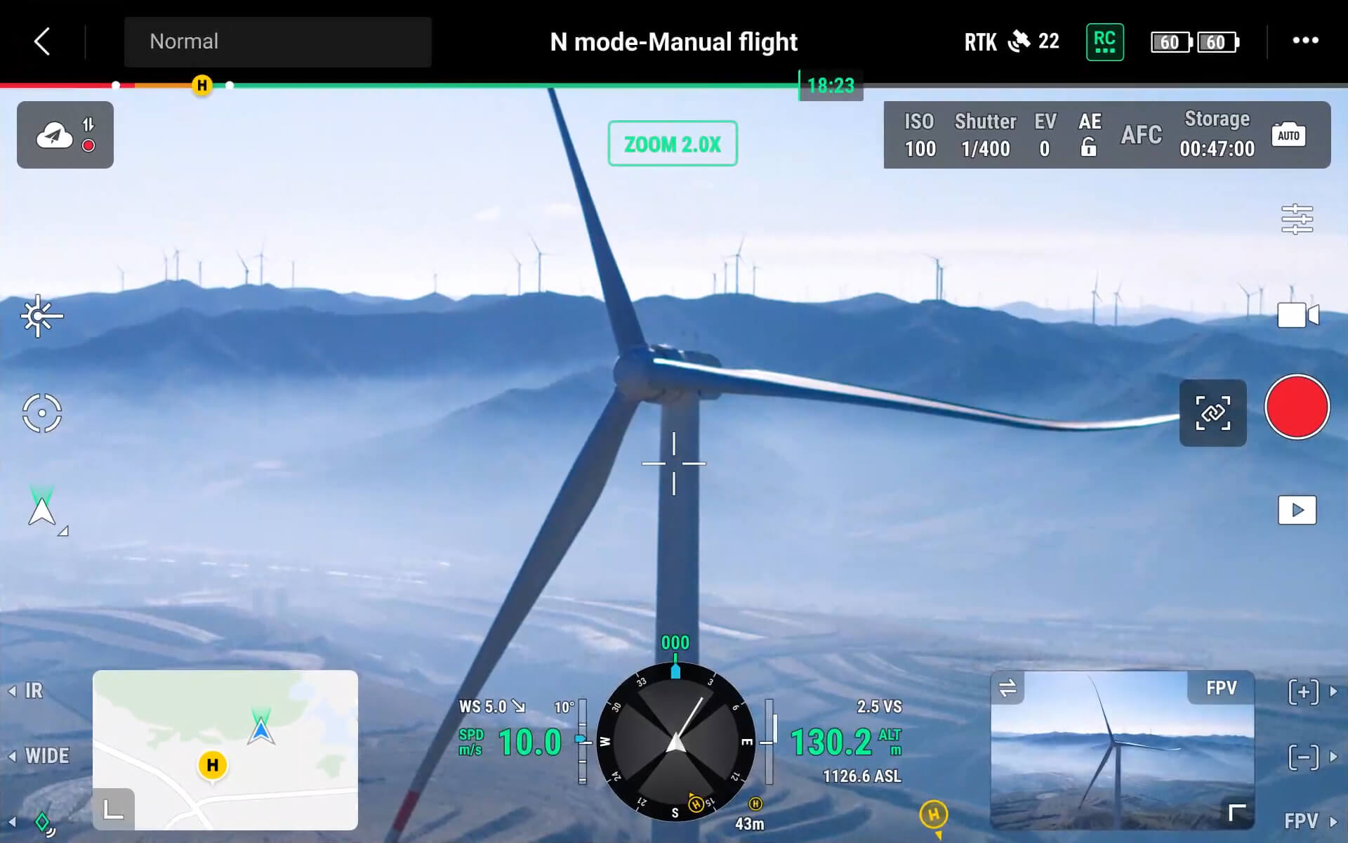 DJI Pilot 2 uçuş ve kamera kontrol arayüzü