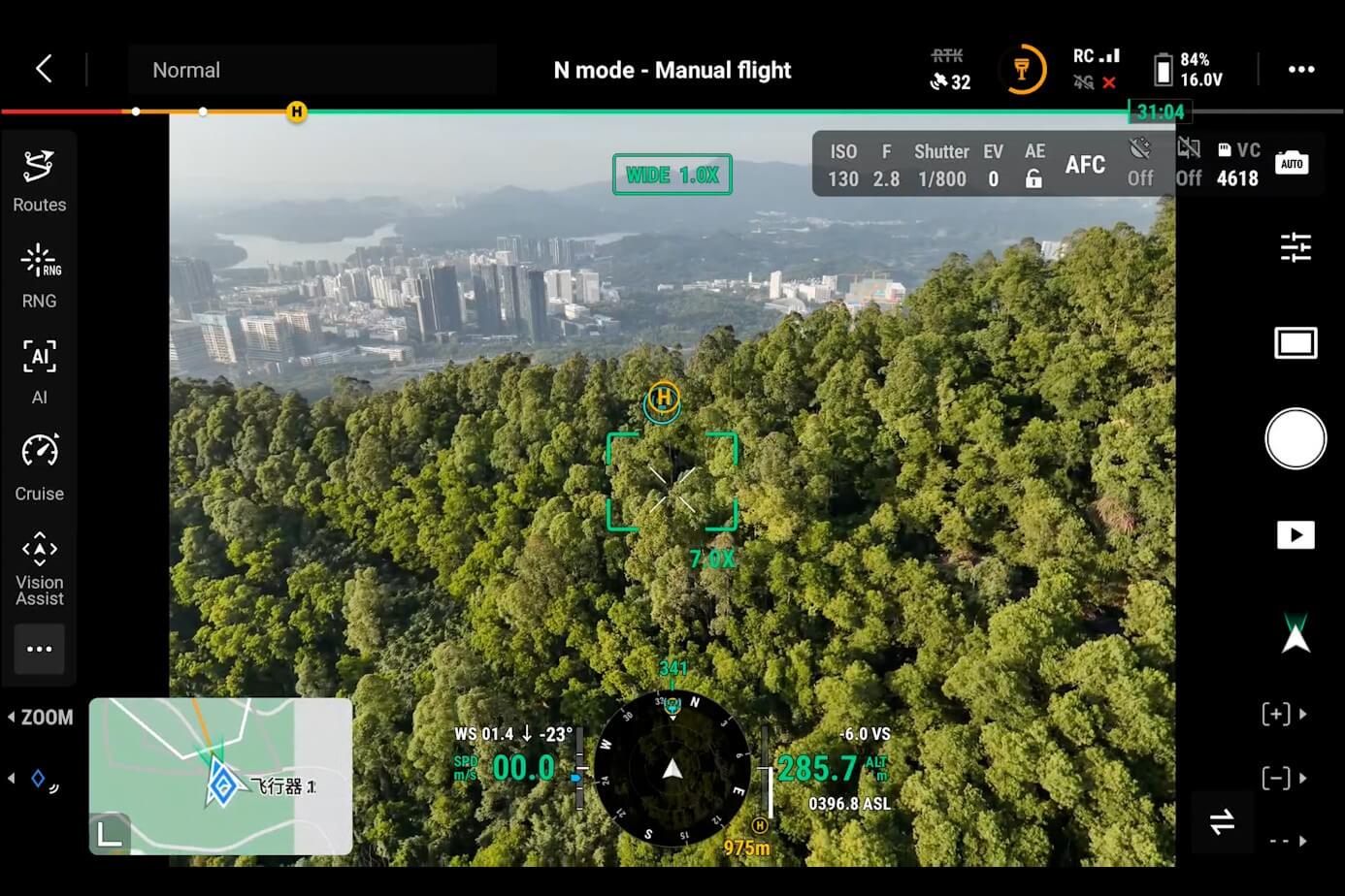 Esta&ccedil;&atilde;o D-RTK 3 em campo aberto com drones